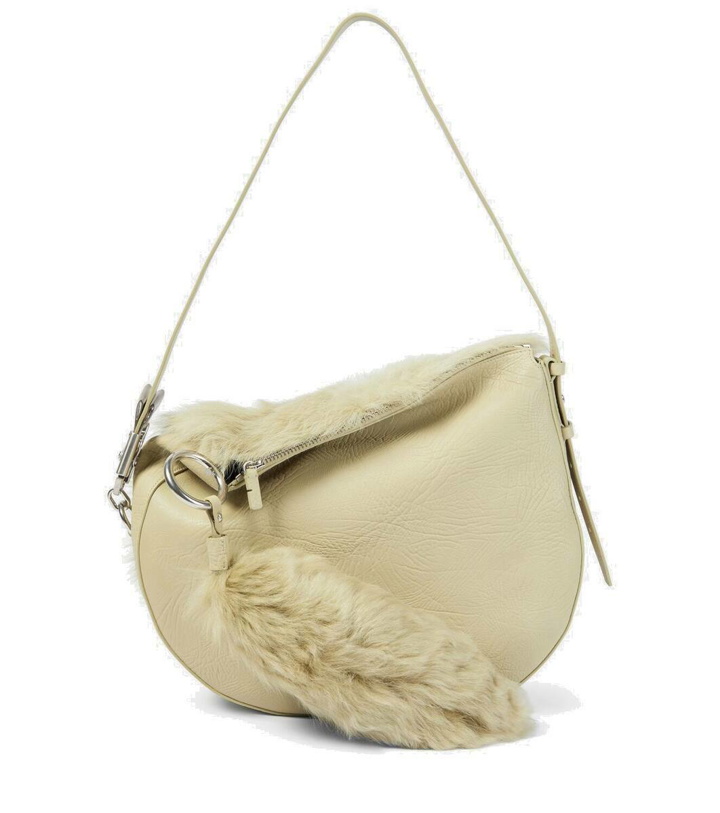 Photo: Burberry Knight Medium shearling-trimmed leather shoulder bag