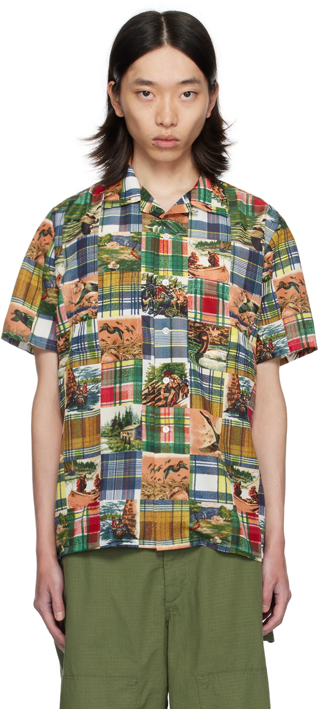 Multicolor Patchwork Print Shirt by BEAMS PLUS on Sale