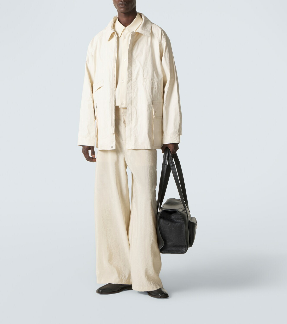 Lemaire Hooded coated linen-blend raincoat