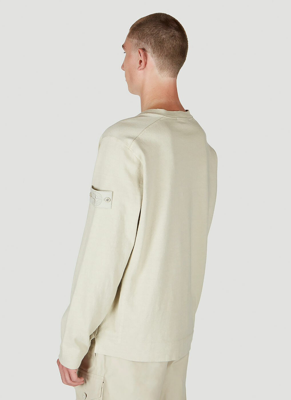 Stone Island Ghost Logo Patch Sweatshirt in Beige Stone Island