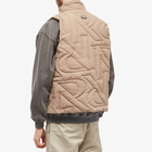 Represent Men's Initial Quilted Gilet in Mushroom