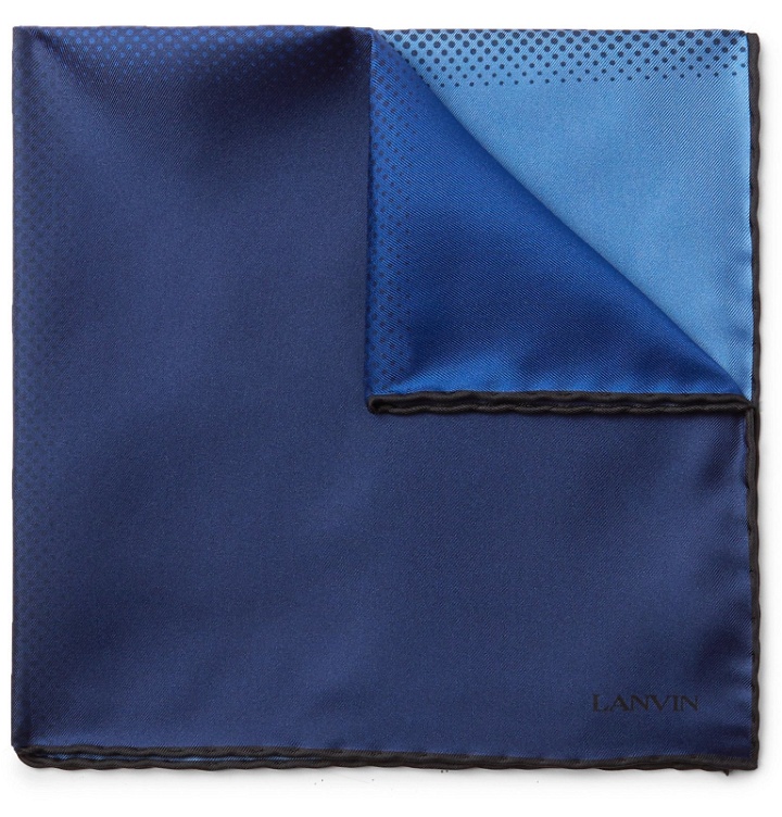 Photo: Lanvin - Colour-Block Silk-Twill Pocket Square - Blue