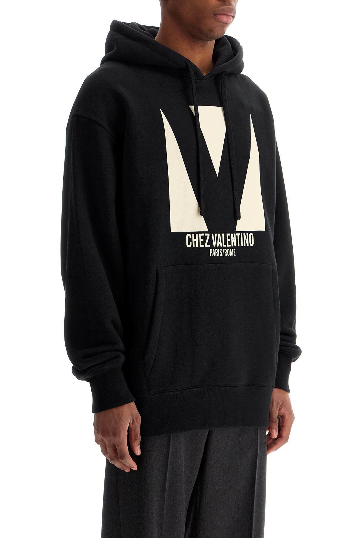 パーカー・フーディ VALENTINO SS25 Valentino Chez Hoodie (6V3MF28NAQA 0NO) VALENTINO GARAVANI chez valentino oversized hoodie Black