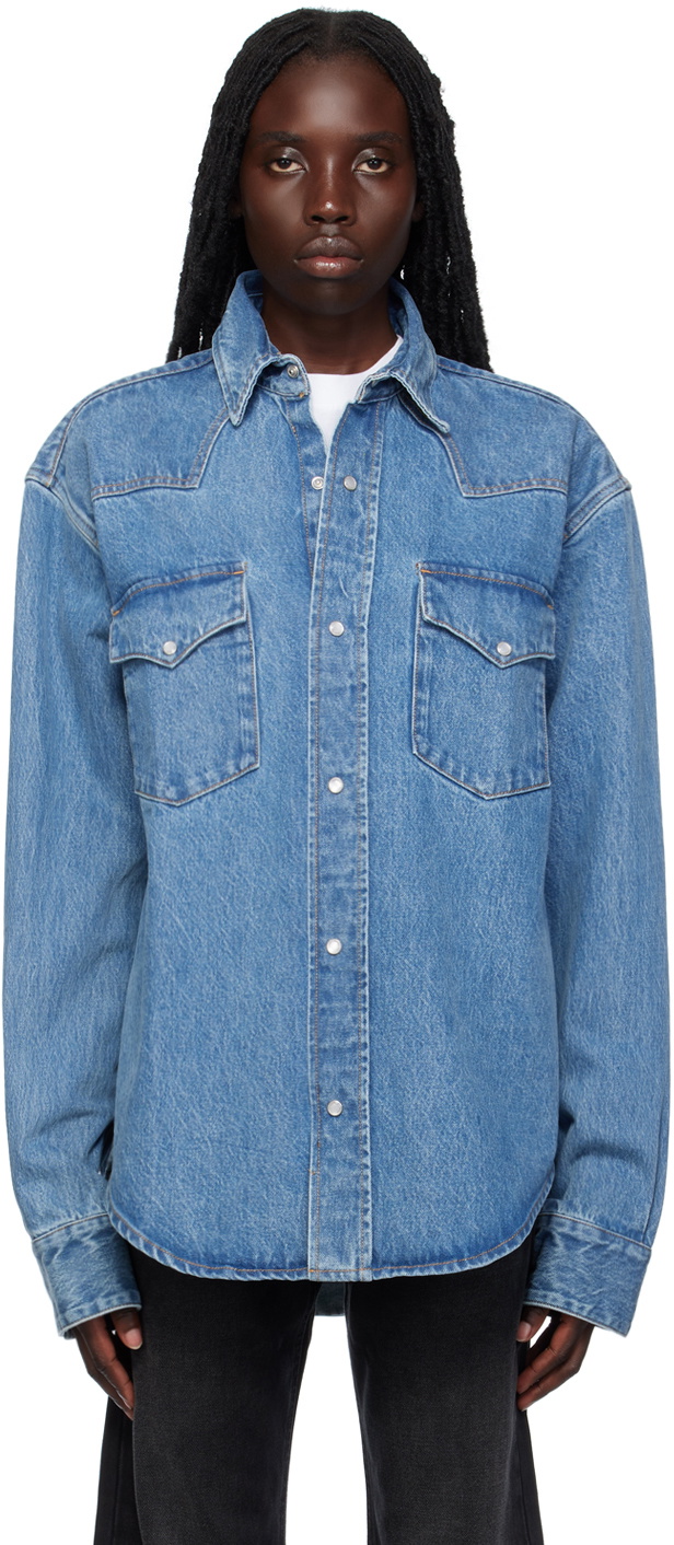 VTMNTS Blue Flap Pocket Denim Shirt