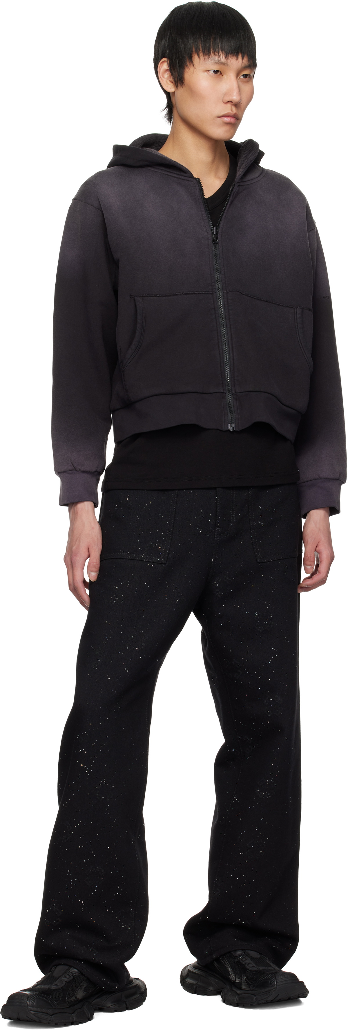【1017 ALYX 9SM】Men's Garment Dye Reversible Zip-Up Hoodie 1017 ALYX 9SM Black Garment-Dyed Reversible Hoodie 1017 ALYX 9SM