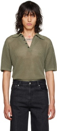 LU'U DAN Khaki Embroidered Polo