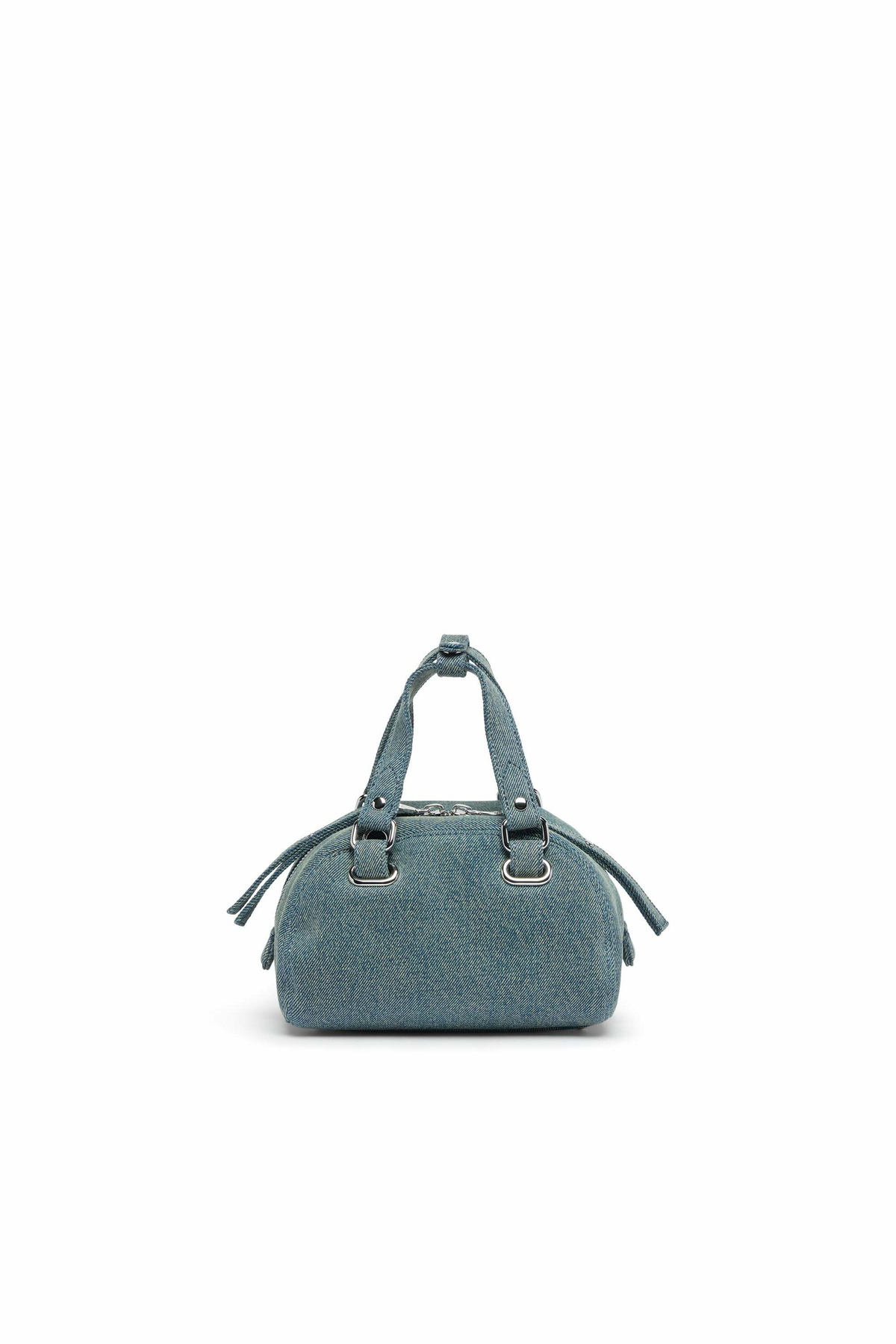 Diesel 1DR Dome-Small bowling bag in denim with Oval D logo - Crossbody Bags - Unisex - Blue