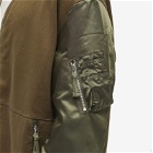 Comme Des Garçons Homme Men's Bomber Sleeve Liner Zip Jacket in Khaki