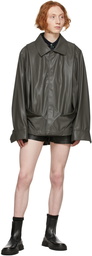 Feng Chen Wang Black Faux-Leather Jacket