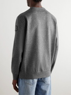 Moncler - Logo-Embroidered Wool-Blend Felt Sweatshirt - Gray