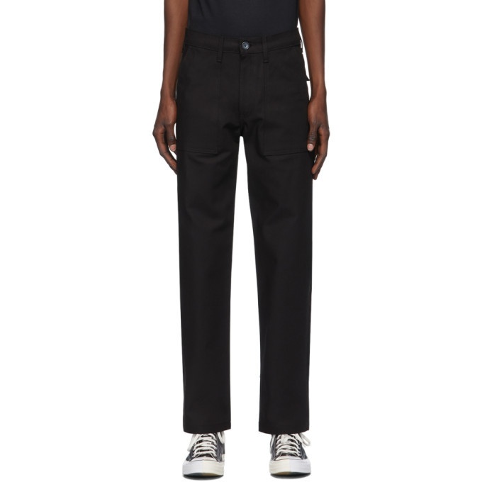 Photo: Naked and Famous Denim Black Canvas Work Pant Trousers