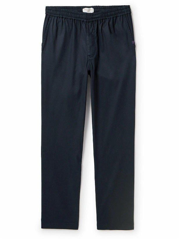 Photo: Derek Rose - Harris 1 Slim-Fit Straight-Leg Stretch Lyocell and Cotton-Blend Twill Trousers - Blue
