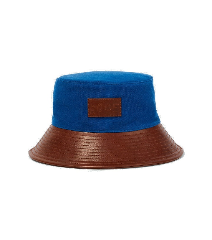Photo: Bode Cotton and leather bucket hat