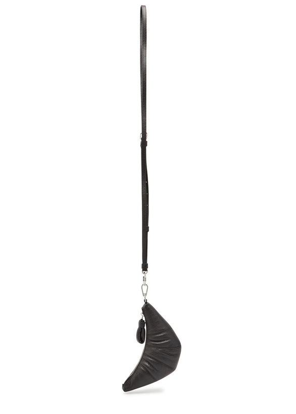 Photo: Lemaire Croissant Leather Cross-body Coin Purse - Chocolate - One Size