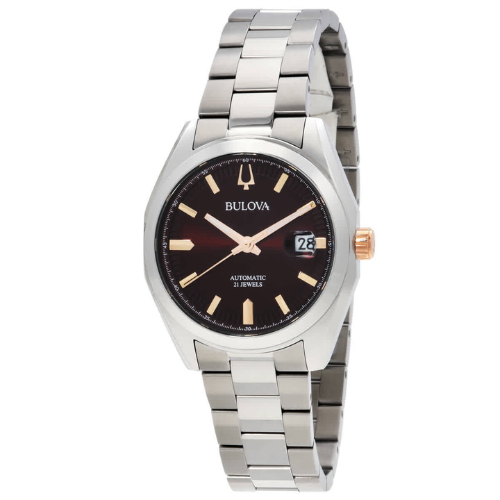 Photo: Bulova Surveyor Automatic Red Dial Mens Watch 98B422