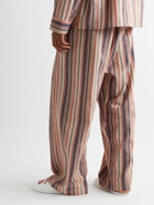 The Elder Statesman - Striped Cashmere-Blend Flannel Trousers - Neutrals