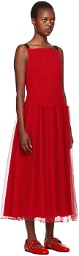 Molly Goddard Red Wilber Midi Dress