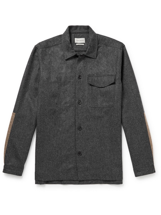 Photo: Oliver Spencer - Avery Morefields Two-Tone Cotton-Flannel Overshirt - Gray