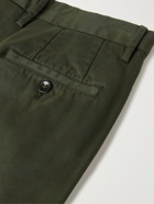 Incotex - Slim-Fit Wool-Twill Chinos - Green