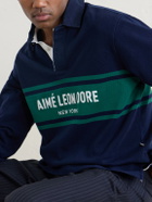Aimé Leon Dore - Logo-Embroidered Cotton-Jersey Polo Sweater - Blue