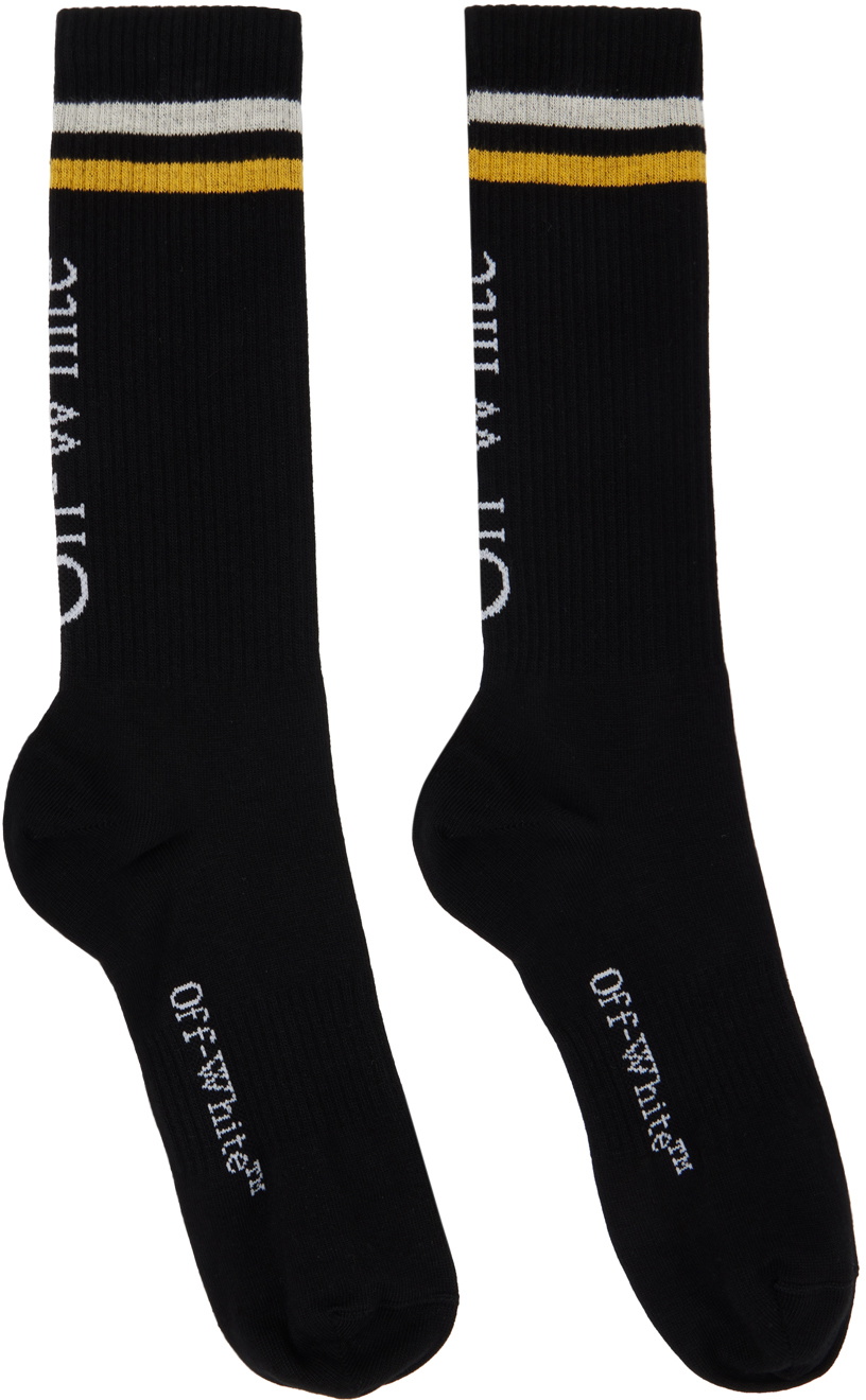 Off-White Black Stripe Socks Off-White