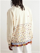 Karu Research - Tasselled Embroidered Appliquéd Cotton Jacket - Neutrals