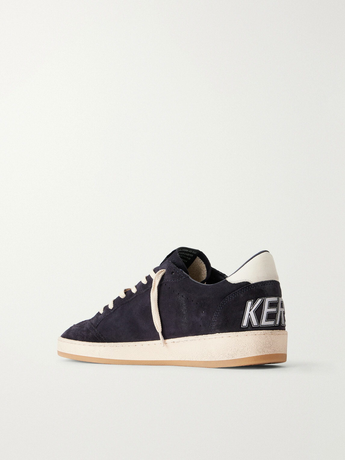 Golden Goose - Ball Star Distressed Leather-Trimmed Suede Sneakers - Black