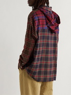 Loewe - Patchwork Checked Wool-Blend Flannel Overshirt - Brown
