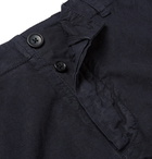 James Perse - Slim-Fit Garment-Dyed Linen and Cotton-Blend Cargo Trousers - Navy