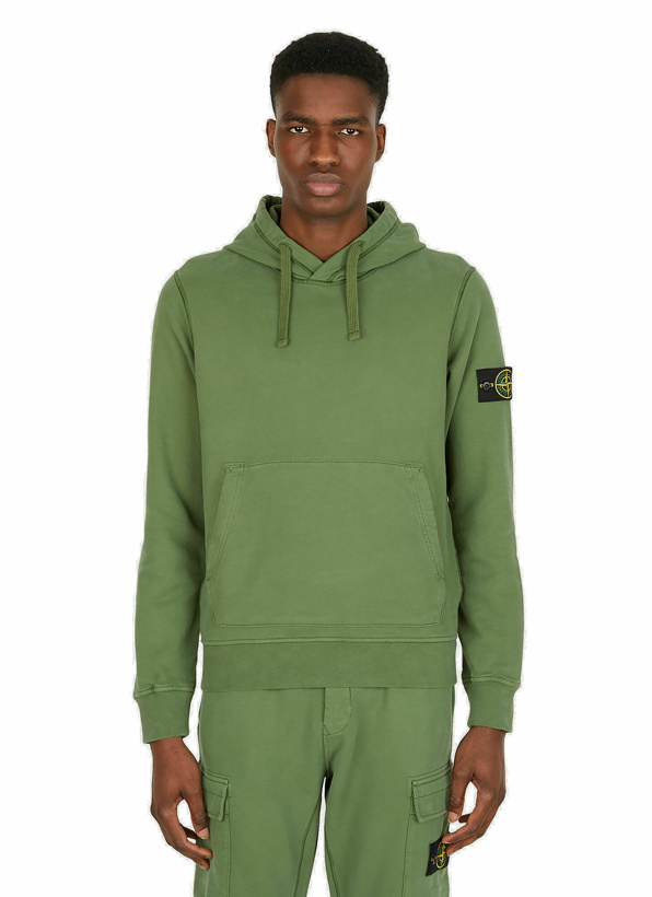 Photo: Compass Patch Hooded Sweatshirt in Green