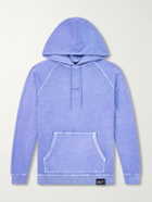 Neighborhood - Logo-Embroidered Pigment-Dyed Cotton-Jersey Hoodie - Blue