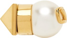 Valentino Garavani Gold Pearl Rockstud Single Earring