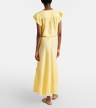 Velvet Malina linen midi skirt