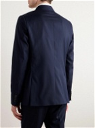 Paul Smith - Double-Breasted Pinstriped Wool Suit Jacket - Blue