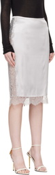 TOM FORD Silver Knee-Length Midi Skirt
