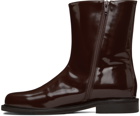LE17SEPTEMBRE Brown Patent Leather Boots
