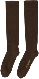 Rick Owens Brown Knee High Socks