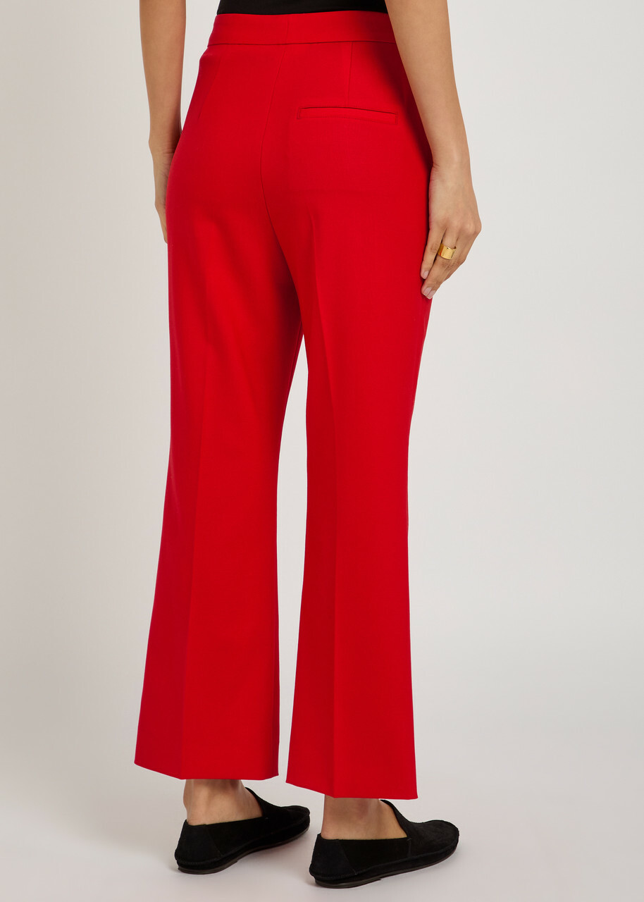 Maria Mcmanus High-waisted Stretch-wool Trousers Red