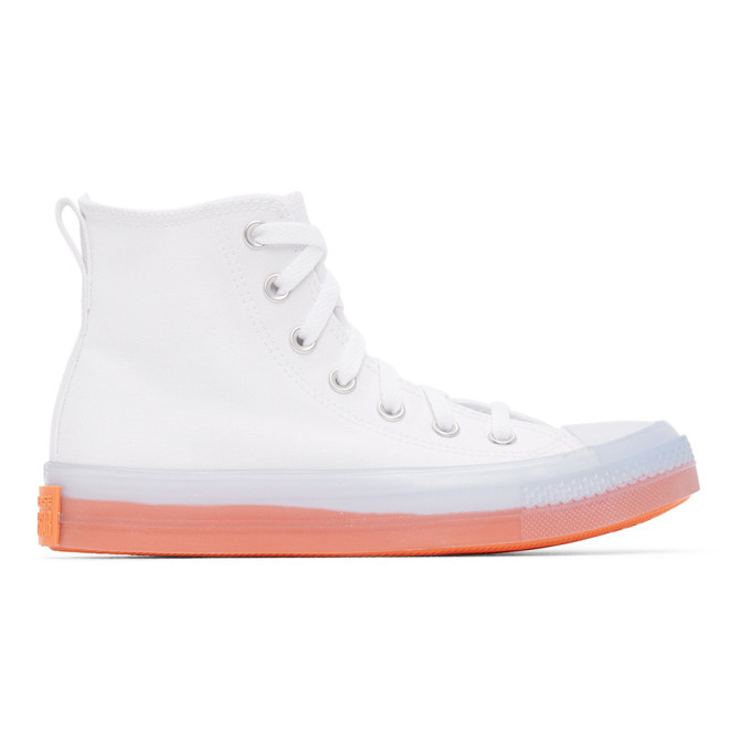 Photo: Converse White and Pink Chuck Taylor All Star Sneakers