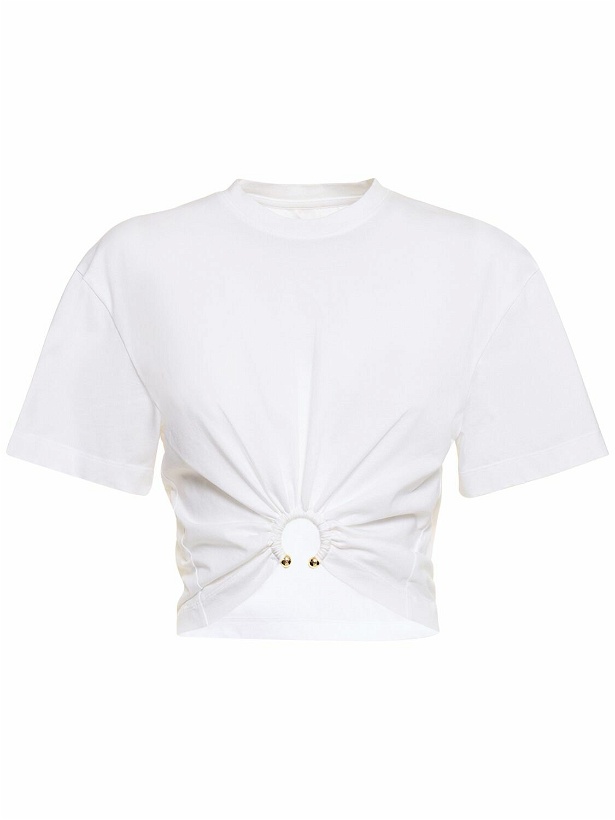 Photo: RABANNE Logo Cotton Crop T-shirt with Ring