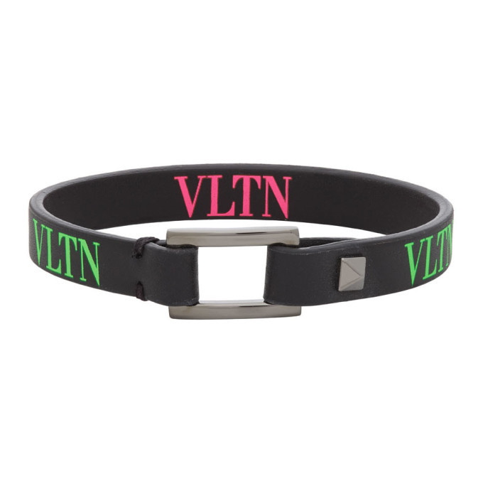 Photo: Valentino Pink and Green Valentino Garavani VLTN Bracelet