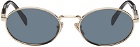 Prada Eyewear Gold Oval Sunglasses