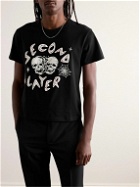 SECOND / LAYER - Skull Crush Printed Cotton-Jersey T-Shirt - Black