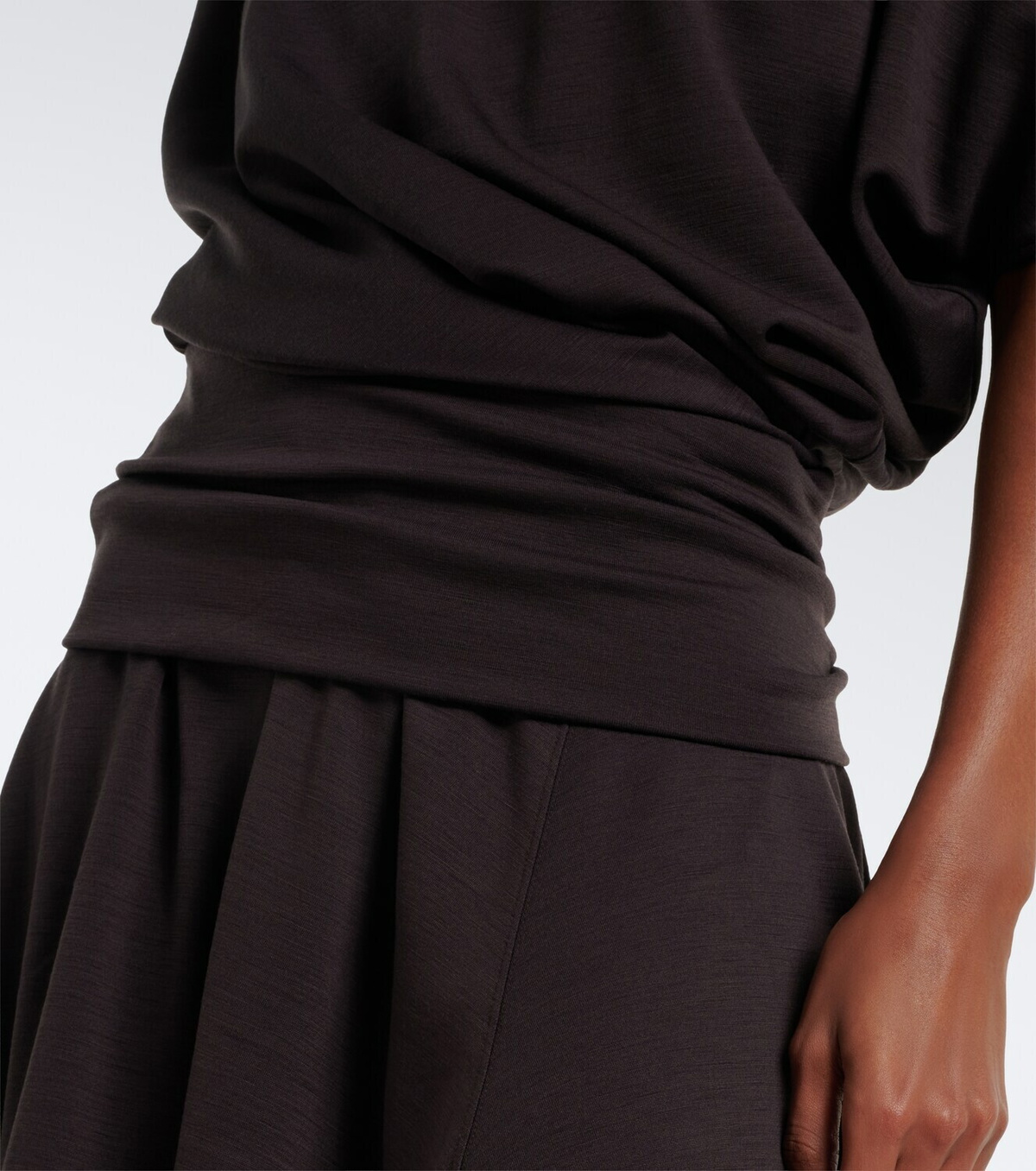 Lemaire Gathered wool-blend dress