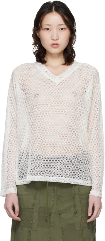 Photo: NEEDLES Off-White L/S V-neck Sweater