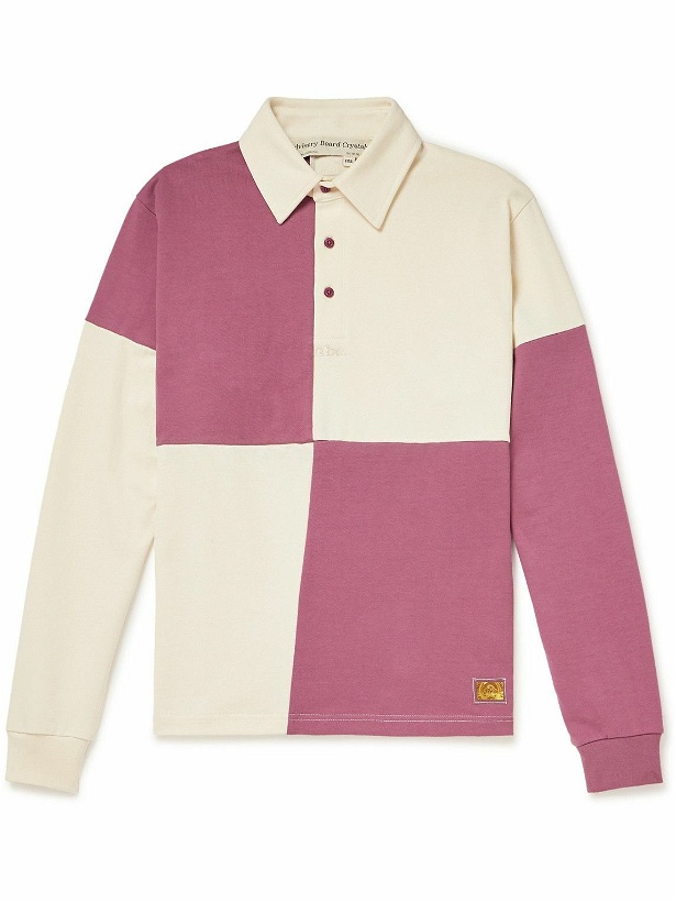 Photo: Abc. 123. - Colour-Block Cotton-Jersey Polo Shirt - Pink