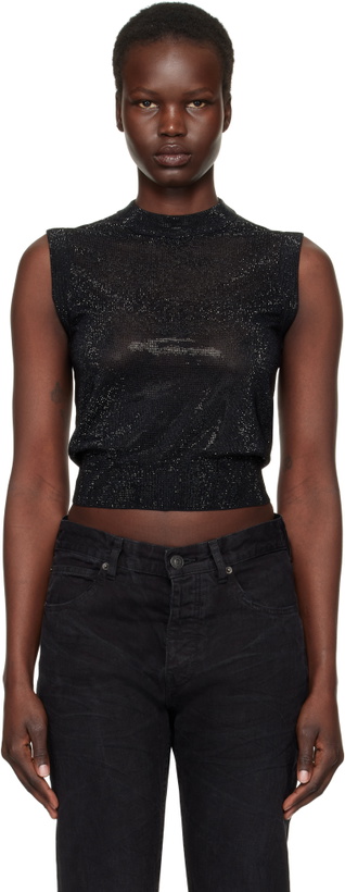 Photo: Alexander Wang Black Mock Neck Hotfix Tank Top