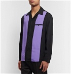 Wacko Maria - Camp-Collar Striped Lyocell Shirt - Purple