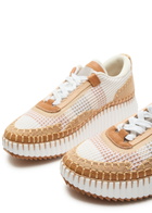 Chloe Nama Panelled Knitted Sneakers Beige