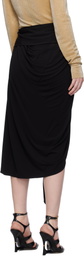 Lanvin Black Mélodie Wrap Midi Skirt